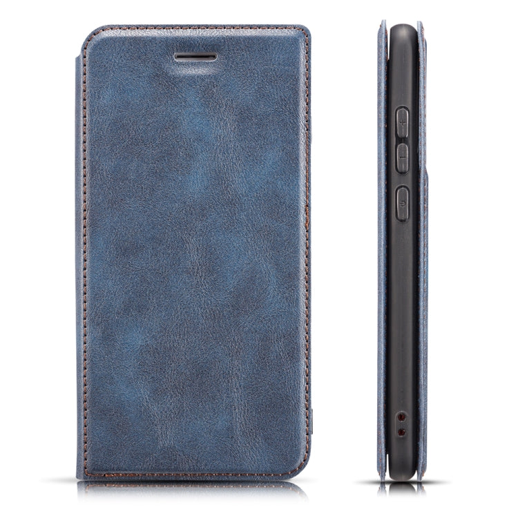 Retro Simple Ultra-thin Magnetic Leather Case with Holder & Card Slots & Lanyard for Galaxy Note 10+