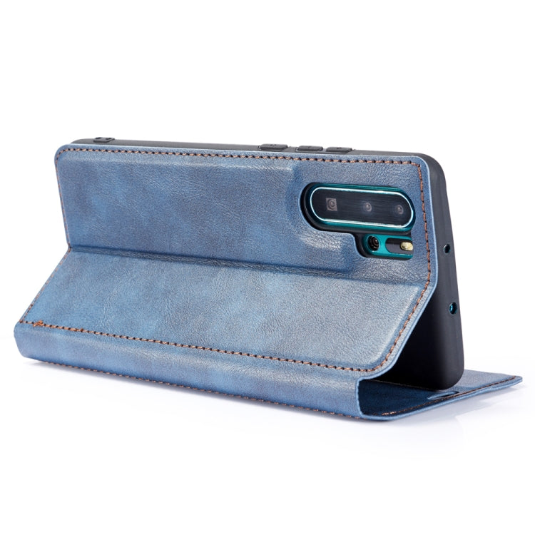 Retro Simple Ultra-thin Magnetic Leather Case with Holder & Card Slots & Lanyard for Galaxy Note 10+