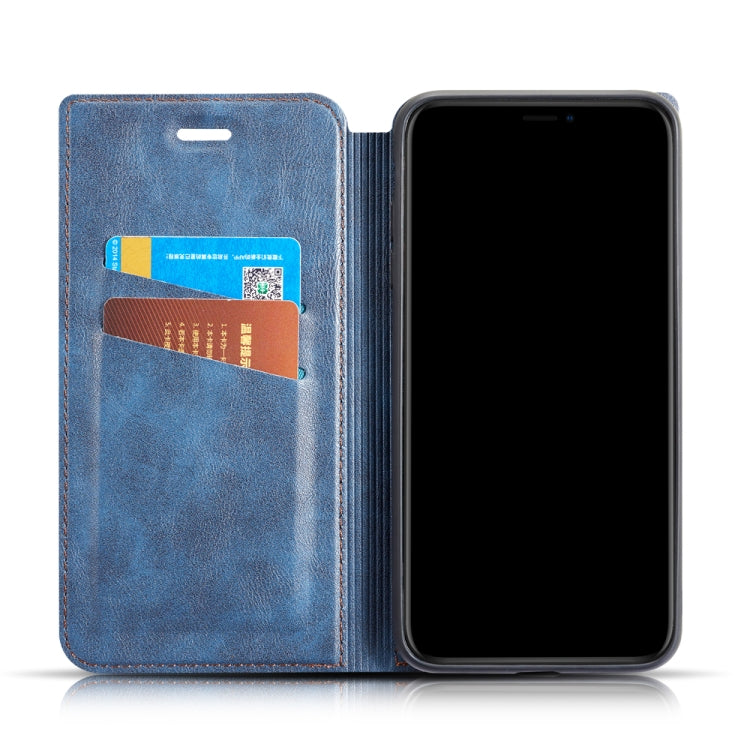 Retro Simple Ultra-thin Magnetic Leather Case with Holder & Card Slots & Lanyard for Galaxy Note 10+