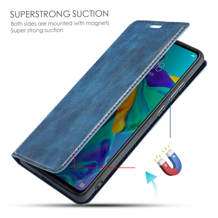 Retro Simple Ultra-thin Magnetic Leather Case with Holder & Card Slots & Lanyard for Galaxy Note 10+