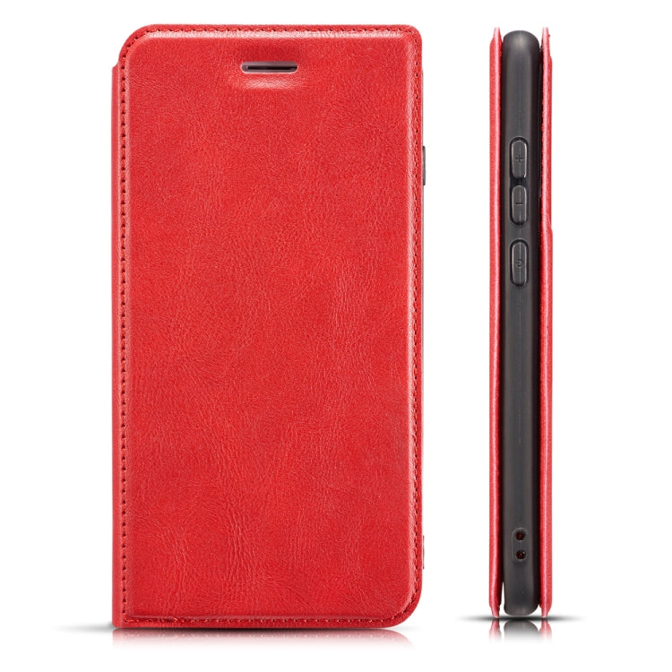 Retro Simple Ultra-thin Magnetic Leather Case with Holder & Card Slots & Lanyard for Galaxy Note 10+