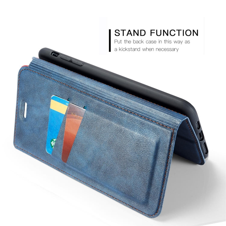 Retro Simple Ultra-thin Magnetic Leather Case with Holder & Card Slots & Lanyard for iPhone 11