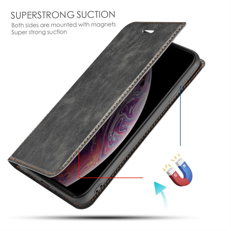 Retro Simple Ultra-thin Magnetic Leather Case with Holder & Card Slots & Lanyard for iPhone 11 Pro Max
