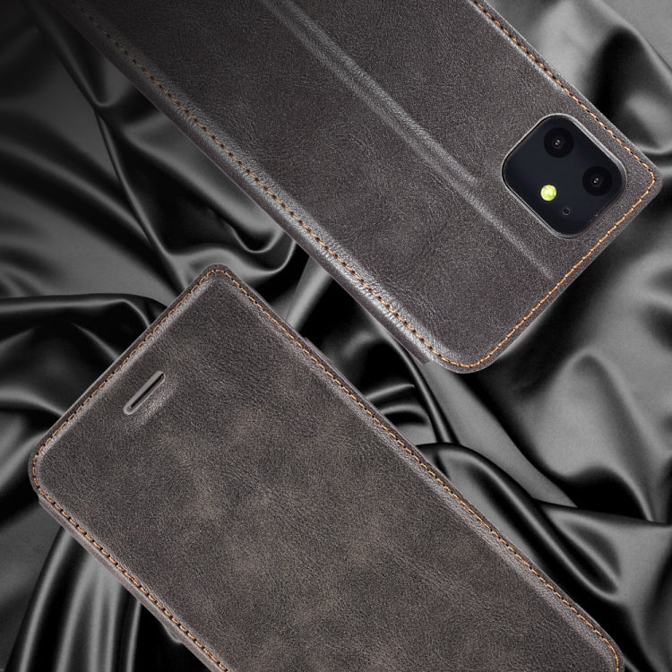 Retro Simple Ultra-thin Magnetic Leather Case with Holder & Card Slots & Lanyard for iPhone 11 Pro Max