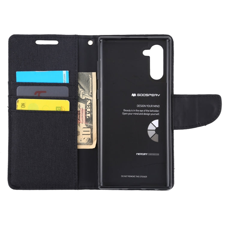 GOOSPERY CANVAS DIARY Horizontal Flip PU Leather Case with Card Slots & Wallet & Holder for Galaxy Note 10