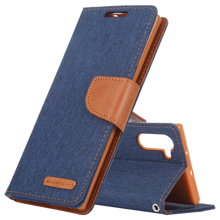 GOOSPERY CANVAS DIARY Horizontal Flip PU Leather Case with Card Slots & Wallet & Holder for Galaxy Note 10