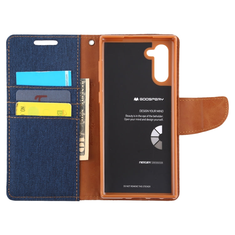 GOOSPERY CANVAS DIARY Horizontal Flip PU Leather Case with Card Slots & Wallet & Holder for Galaxy Note 10