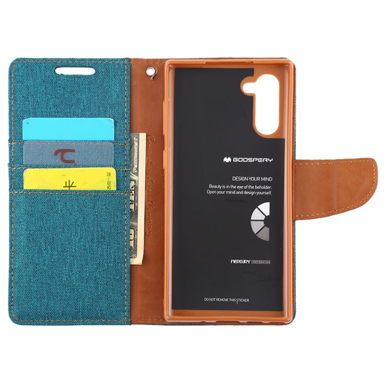 GOOSPERY CANVAS DIARY Horizontal Flip PU Leather Case with Card Slots & Wallet & Holder for Galaxy Note 10