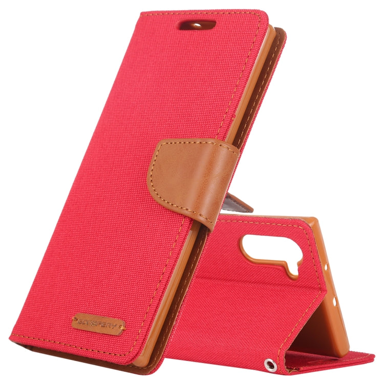 GOOSPERY CANVAS DIARY Horizontal Flip PU Leather Case with Card Slots & Wallet & Holder for Galaxy Note 10