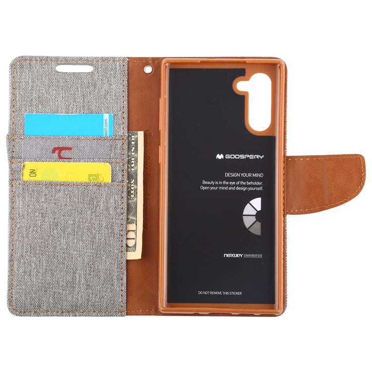 GOOSPERY CANVAS DIARY Horizontal Flip PU Leather Case with Card Slots & Wallet & Holder for Galaxy Note 10