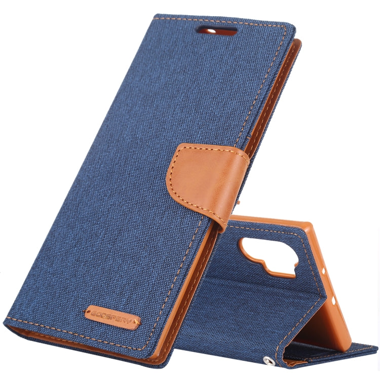 GOOSPERY CANVAS DIARY Horizontal Flip PU Leather Case with Card Slots & Wallet & Holder for Galaxy Note 10+