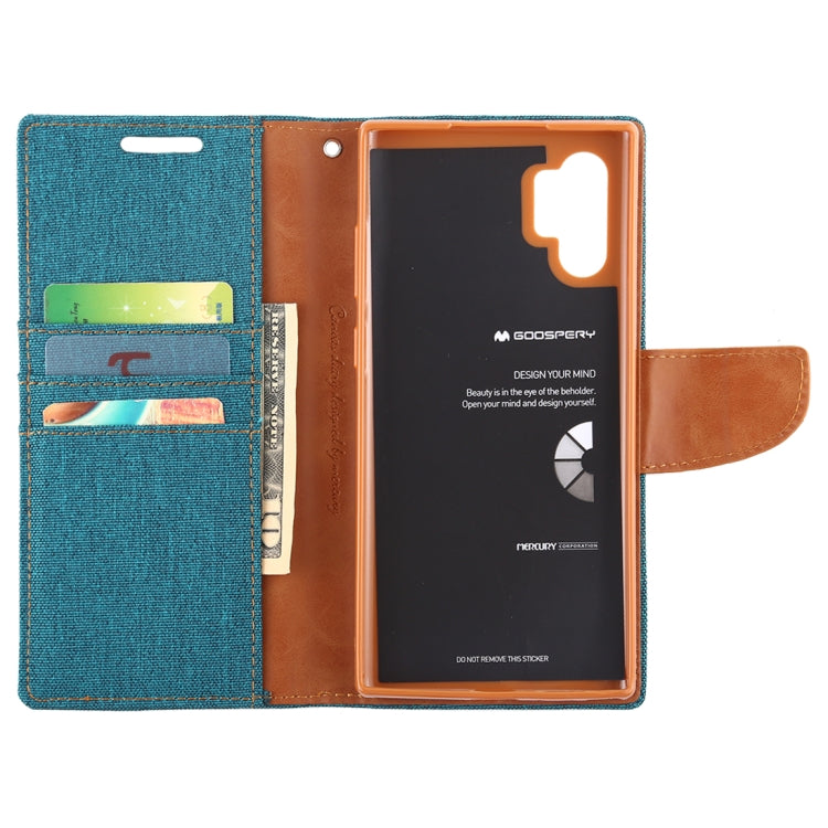 GOOSPERY CANVAS DIARY Horizontal Flip PU Leather Case with Card Slots & Wallet & Holder for Galaxy Note 10+