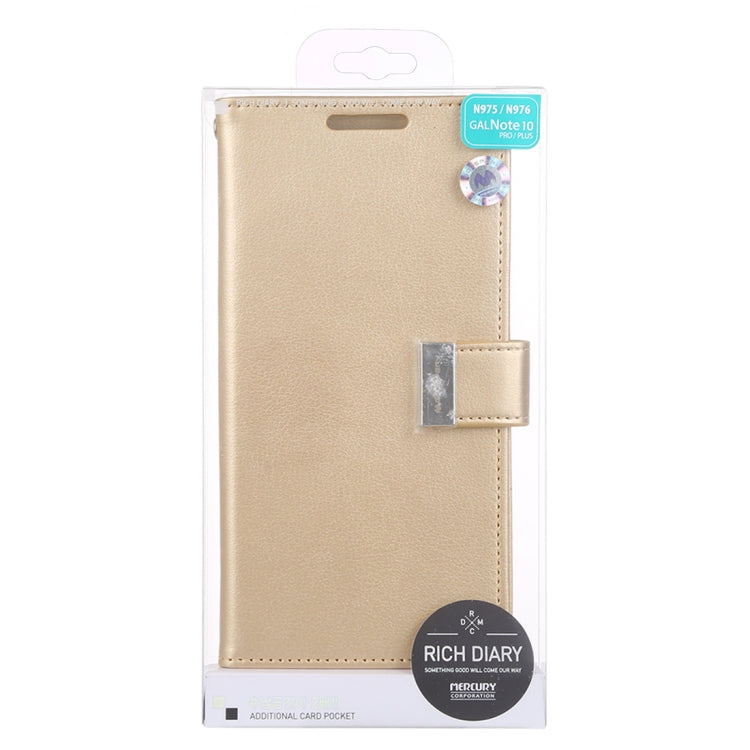 GOOSPERY RICH DIARY  PU + TPU Crazy Horse Texture Horizontal Flip Leather Case with Card Slots & Wallet for Galaxy Note 10+