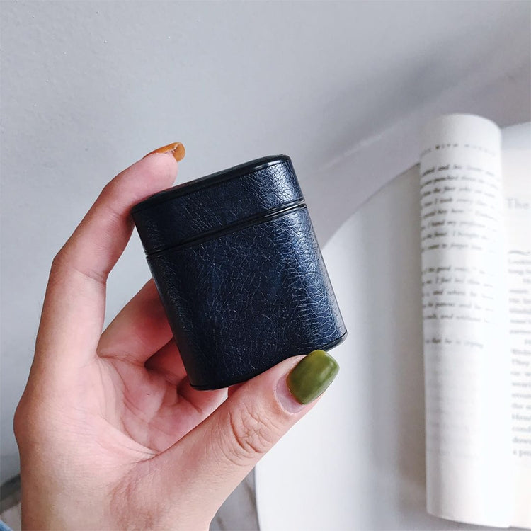 Leather Square Earphones Shockproof Protective Case for Apple AirPods 1 / 2