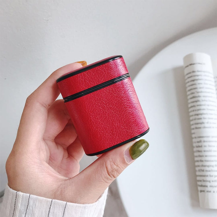 Leather Square Earphones Shockproof Protective Case for Apple AirPods 1 / 2