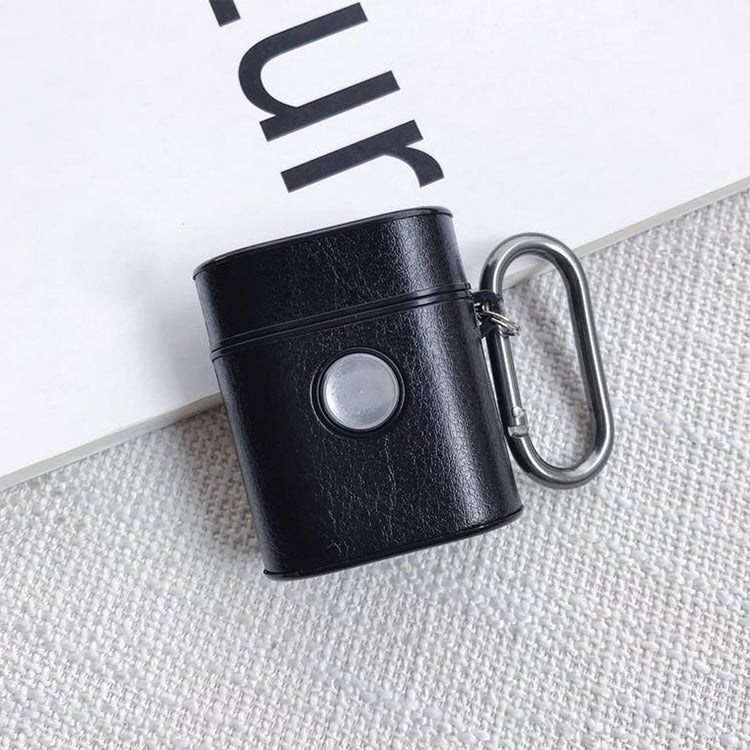 Leather Square Earphones Shockproof Protective Case with Fingertip Gyroscope for Apple AirPods 1 / 2