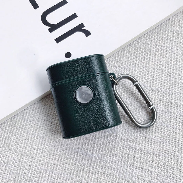 Leather Square Earphones Shockproof Protective Case with Fingertip Gyroscope for Apple AirPods 1 / 2