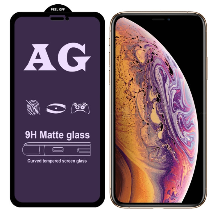 For iPhone XR 25pcs AG Matte Anti Blue Light Full Cover Tempered Glass Film