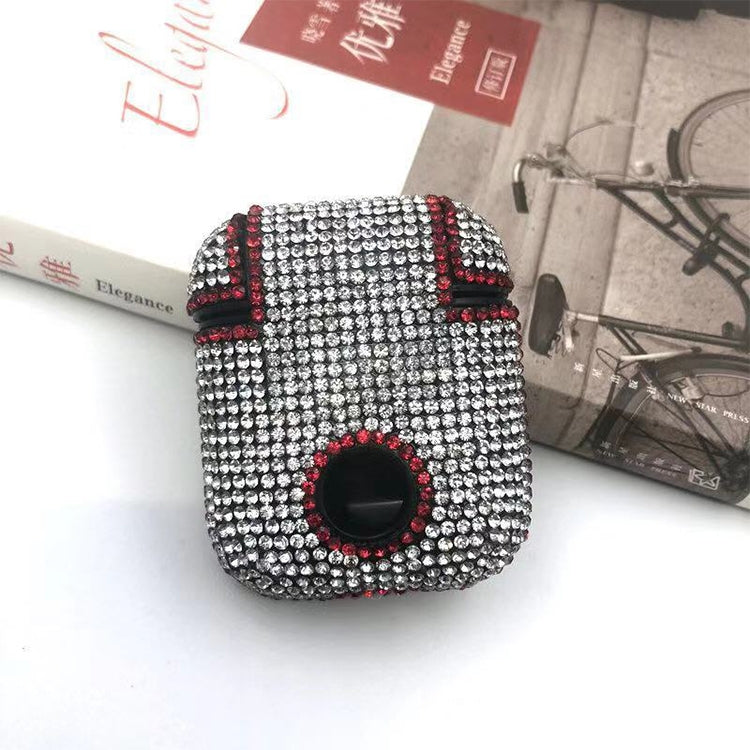 Love Pattern Diamonds Glitter Earphones Shockproof Protective Case for Apple AirPods 1 / 2