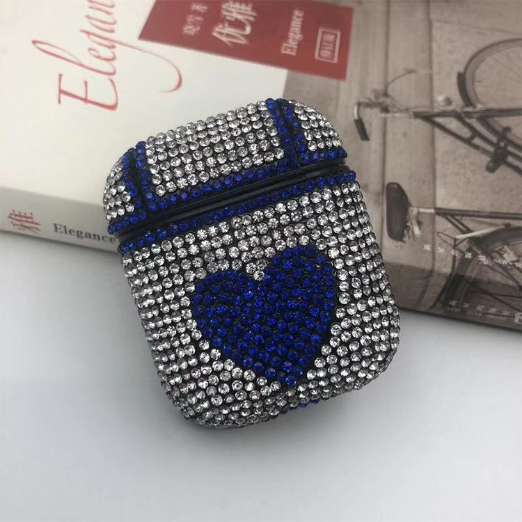 Love Pattern Diamonds Glitter Earphones Shockproof Protective Case for Apple AirPods 1 / 2
