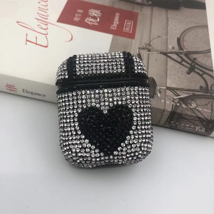 Love Pattern Diamonds Glitter Earphones Shockproof Protective Case for Apple AirPods 1 / 2