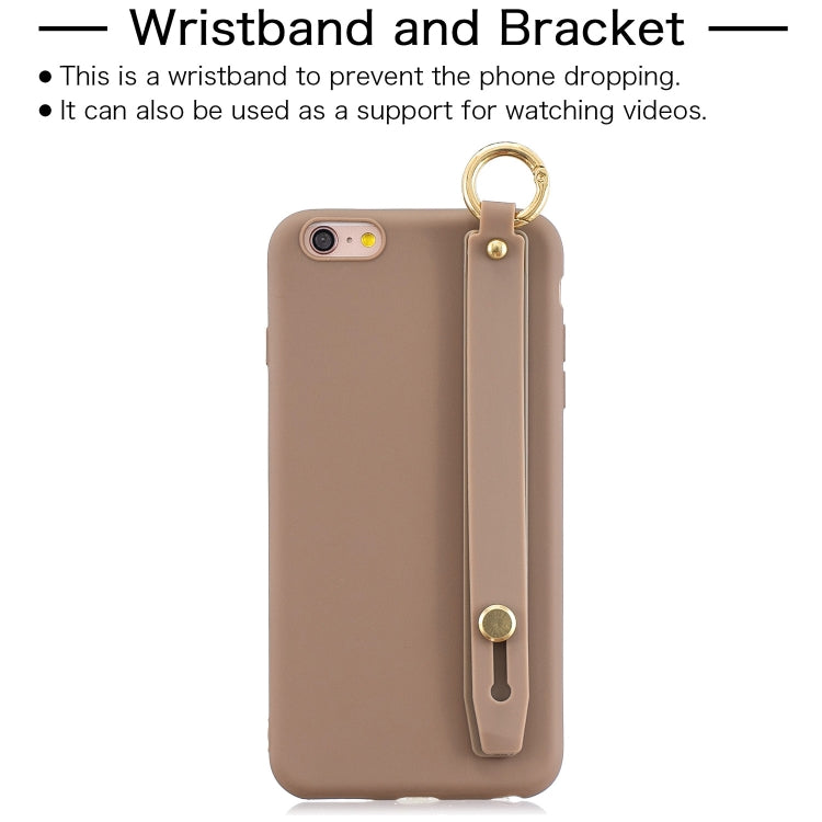 Shockproof Solid Color TPU Case with Wristband For iPhone 6s Plus / 6 Plus
