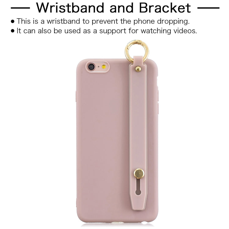 Shockproof Solid Color TPU Case with Wristband For iPhone 6s Plus / 6 Plus