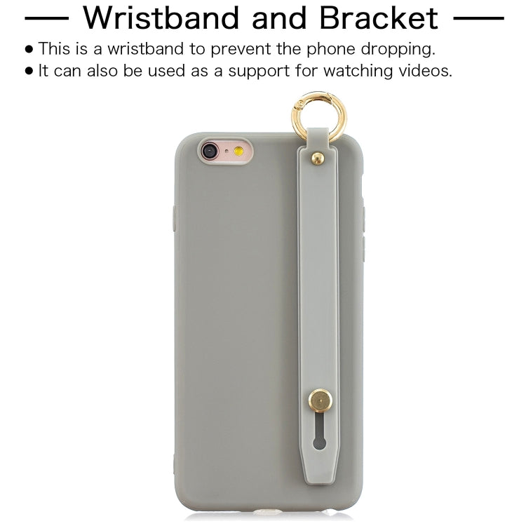 Shockproof Solid Color TPU Case with Wristband For iPhone 6s Plus / 6 Plus