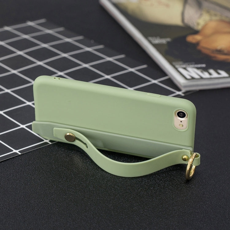 For iPhone SE 2022 / SE 2020 / 8 / 7 Shockproof Solid Color TPU Case with Wristband