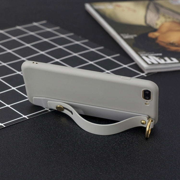 Shockproof Solid Color TPU Case with Wristband For iPhone 8 Plus / 7 Plus