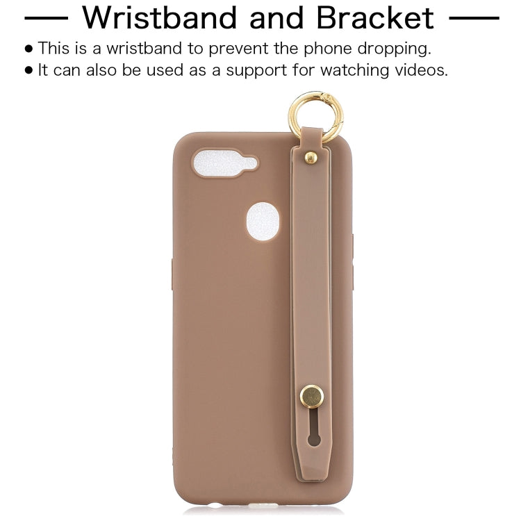 Shockproof Solid Color TPU Case with Wristband For OPPO F9