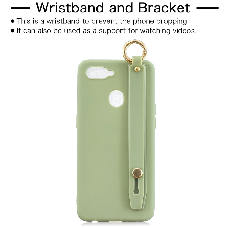 Shockproof Solid Color TPU Case with Wristband For OPPO F9