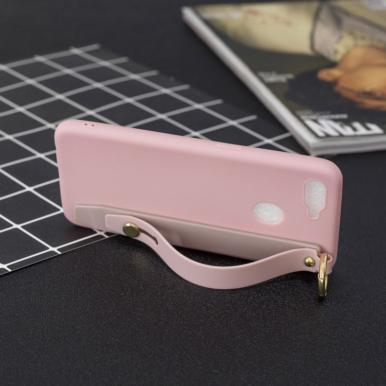 Shockproof Solid Color TPU Case with Wristband For OPPO F9
