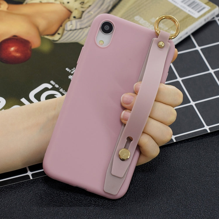 Shockproof Solid Color TPU Case with Wristband For OPPO F9