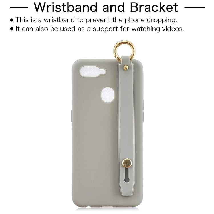 Shockproof Solid Color TPU Case with Wristband For OPPO F9