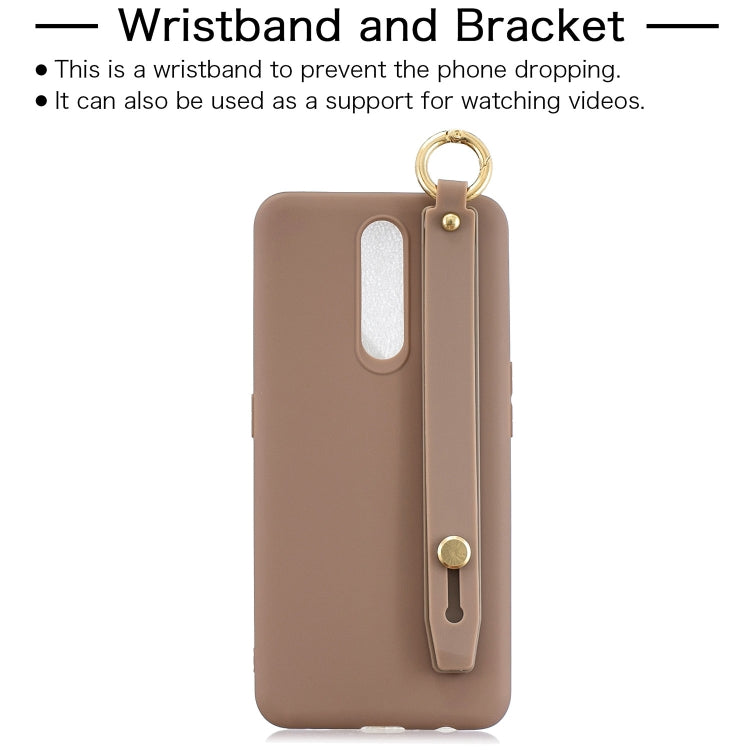 Shockproof Solid Color TPU Case with Wristband For OPPO F11