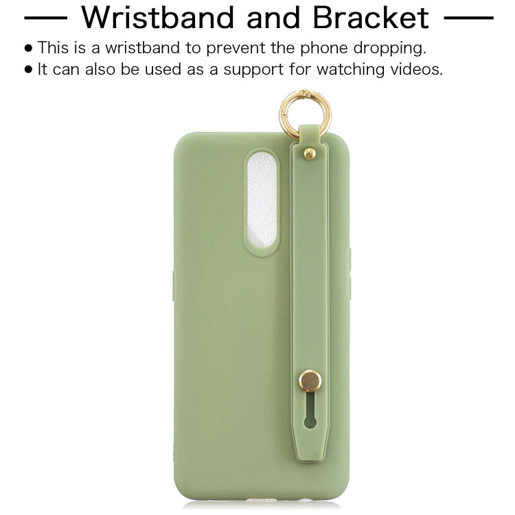 Shockproof Solid Color TPU Case with Wristband For OPPO F11