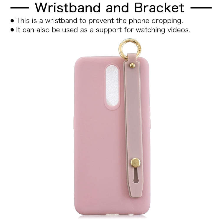 Shockproof Solid Color TPU Case with Wristband For OPPO F11