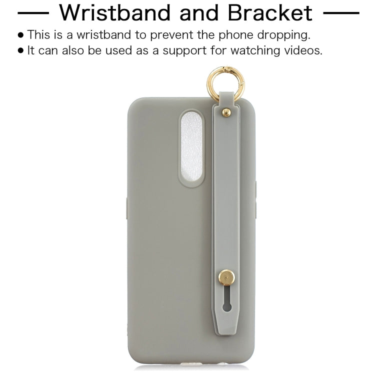 Shockproof Solid Color TPU Case with Wristband For OPPO F11