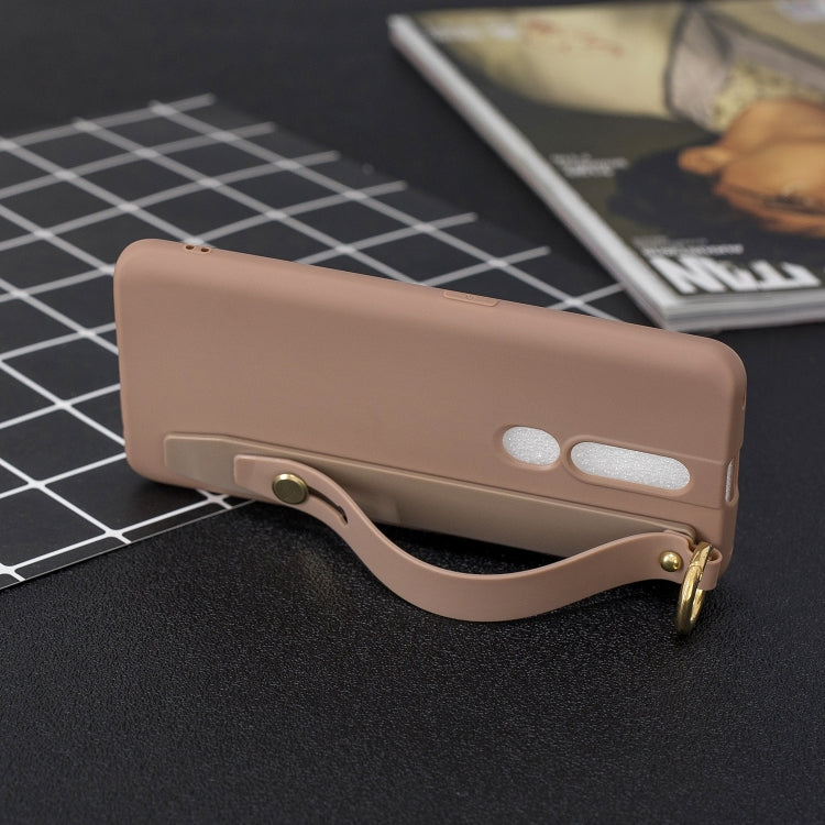 Shockproof Solid Color TPU Case with Wristband For OPPO F11 Pro