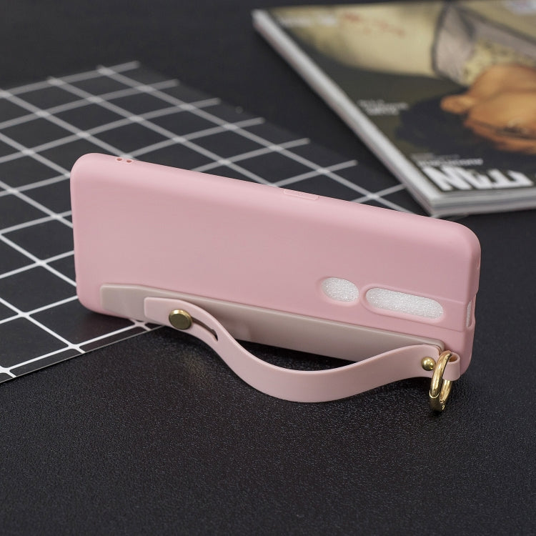 Shockproof Solid Color TPU Case with Wristband For OPPO F11 Pro