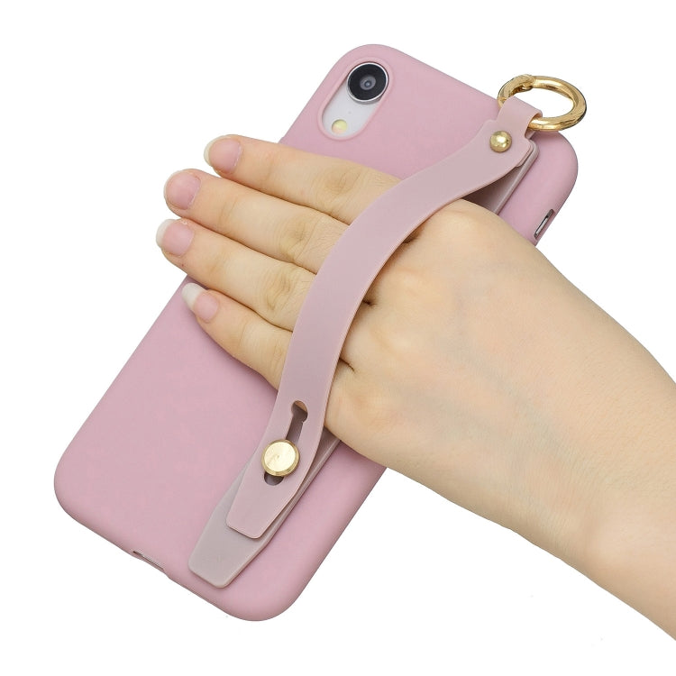 Shockproof Solid Color TPU Case with Wristband For OPPO F11 Pro