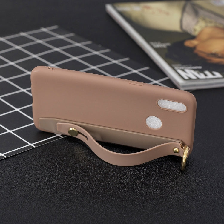 Shockproof Solid Color TPU Case with Wristband For OPPO Realme 3
