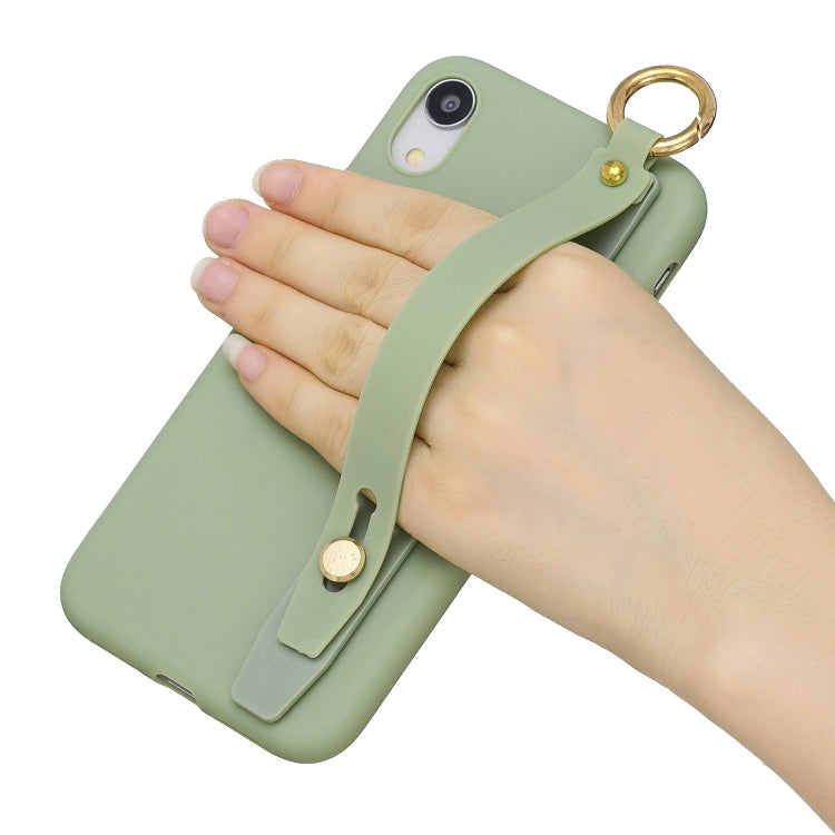 Shockproof Solid Color TPU Case with Wristband For OPPO Realme 3
