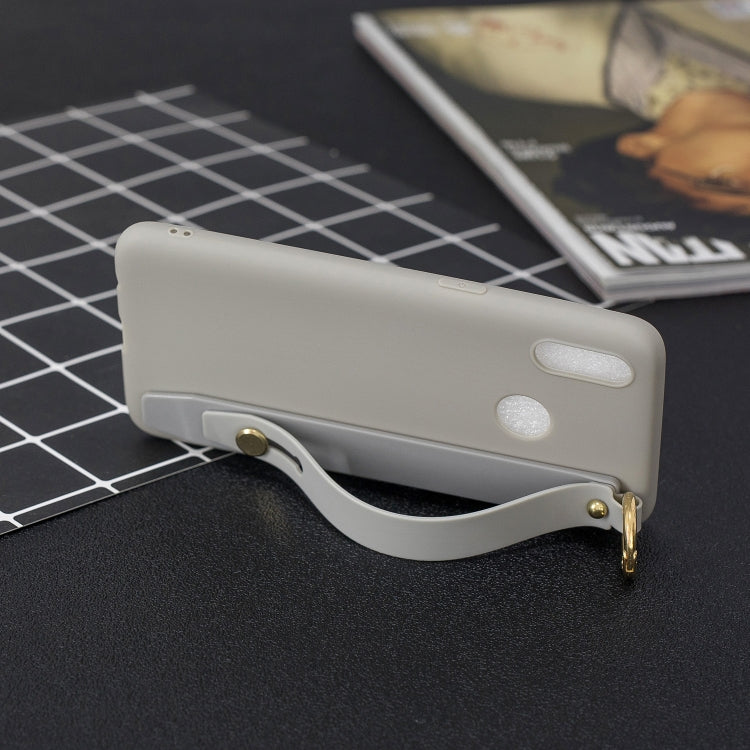 Shockproof Solid Color TPU Case with Wristband For OPPO Realme 3 Pro