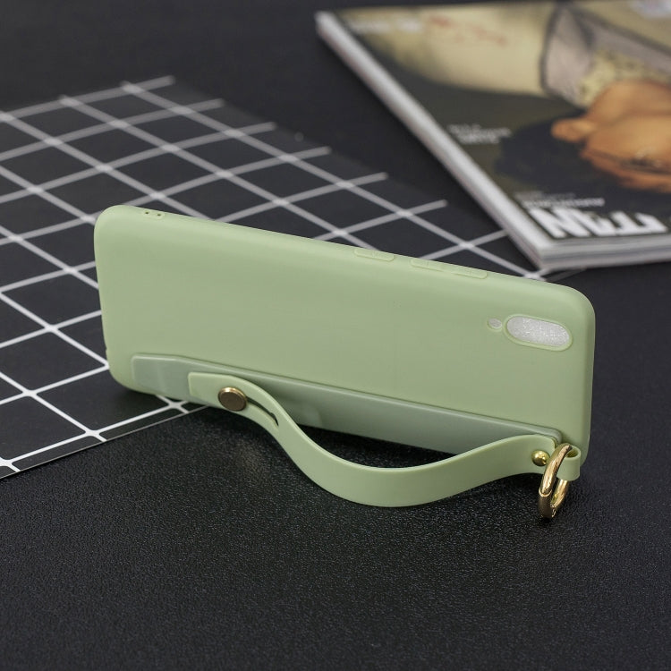 Shockproof Solid Color TPU Case with Wristband For Vivo V11