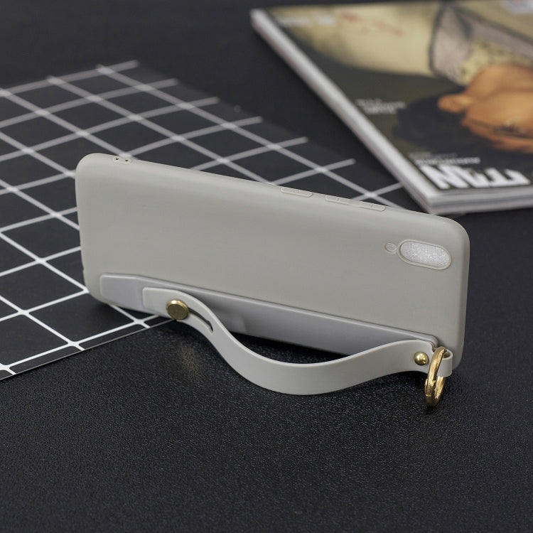 Shockproof Solid Color TPU Case with Wristband For Vivo V11
