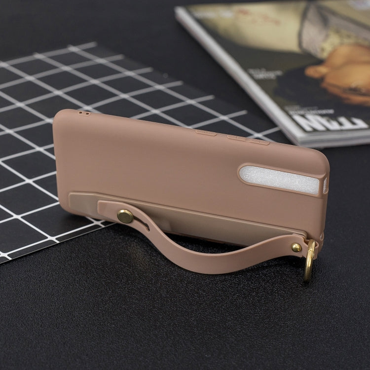 Shockproof Solid Color TPU Case with Wristband For Vivo V15 Pro