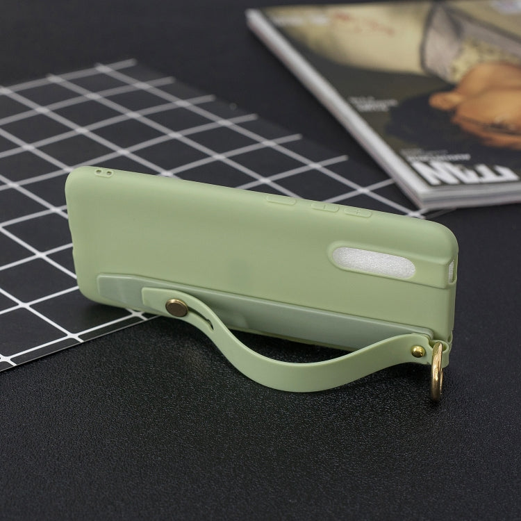 Shockproof Solid Color TPU Case with Wristband For Vivo V15 Pro