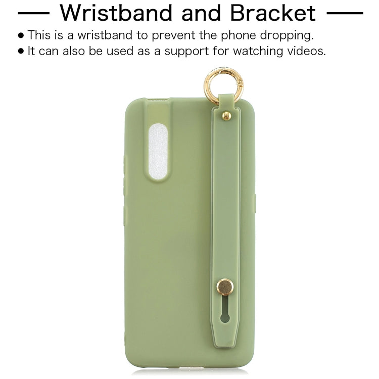 Shockproof Solid Color TPU Case with Wristband For Vivo V15 Pro